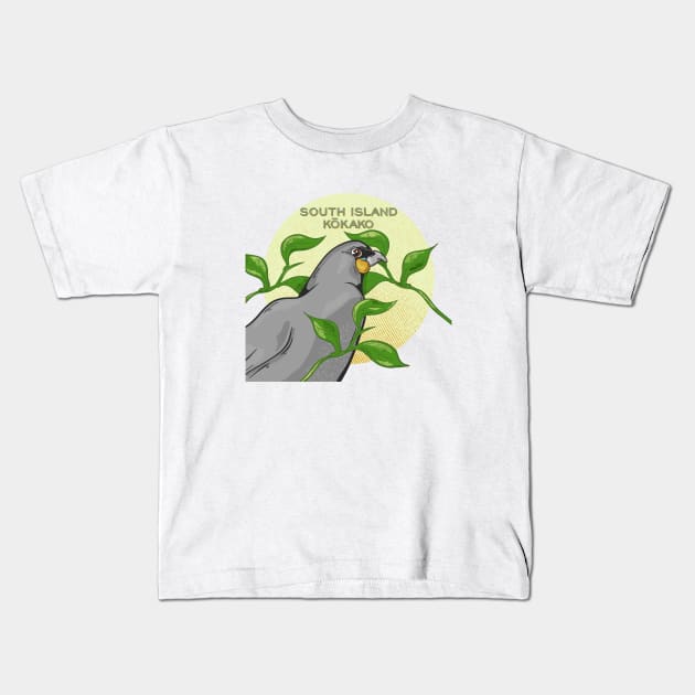 South Island Kokako Kids T-Shirt by mailboxdisco